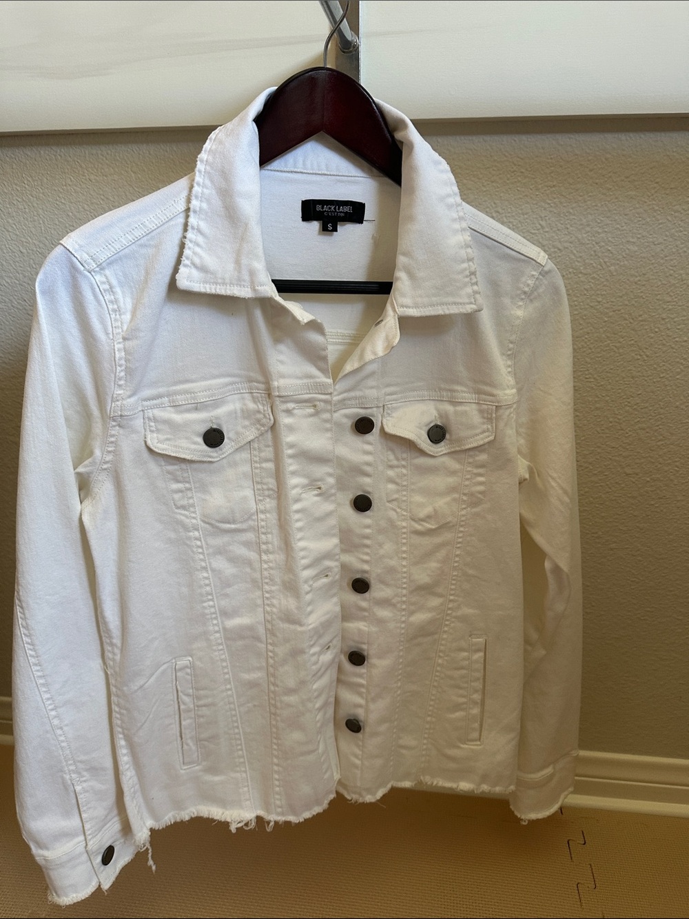 Black Label White Denim Button-Front Jacket